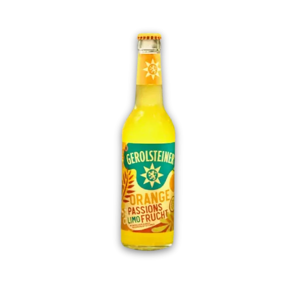 eine Flasche Gerolsteiner Orange-Passionsfrucht